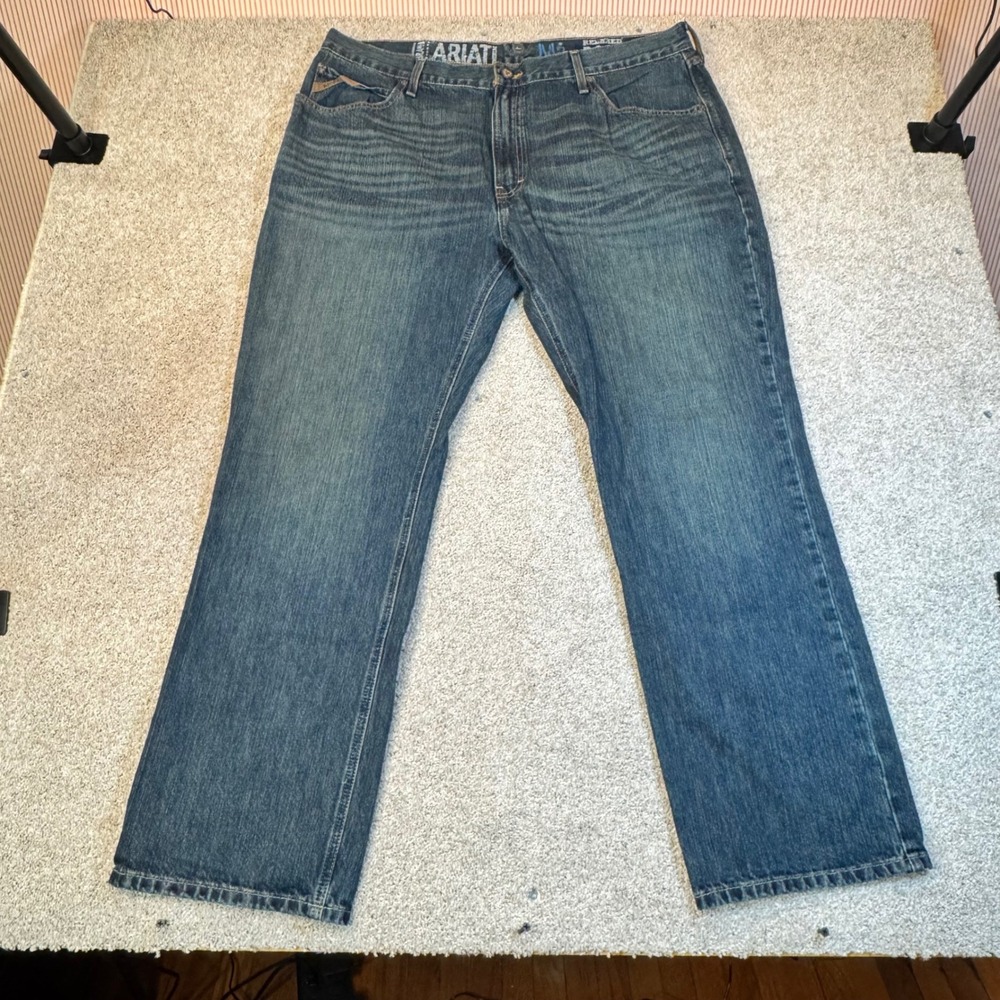 Ariat M2 Relaxed Boot Cut Jeans Mens 40x32 Medium Wash Denim Work Pants